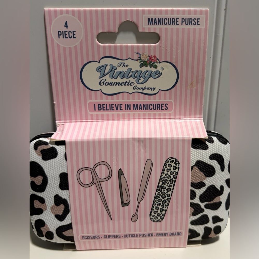 The Vintage Cosmetic Company Pink and Black Manicure Set